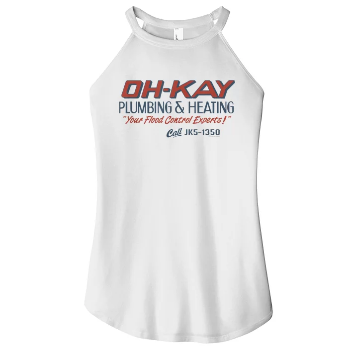 Mens Home Alone OHKAY Plumbing & Heating Women’s Perfect Tri Rocker Tank