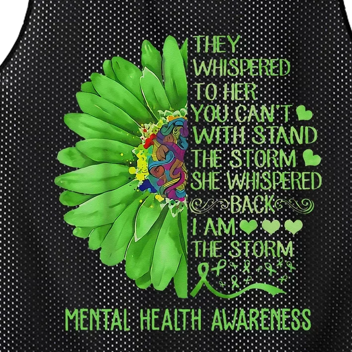 Mental Health Awareness Matters Sunflower I Am The Storm Mesh Reversible Basketball Jersey Tank