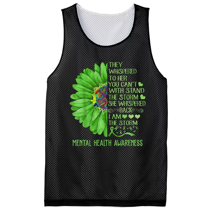 Mental Health Awareness Matters Sunflower I Am The Storm Mesh Reversible Basketball Jersey Tank