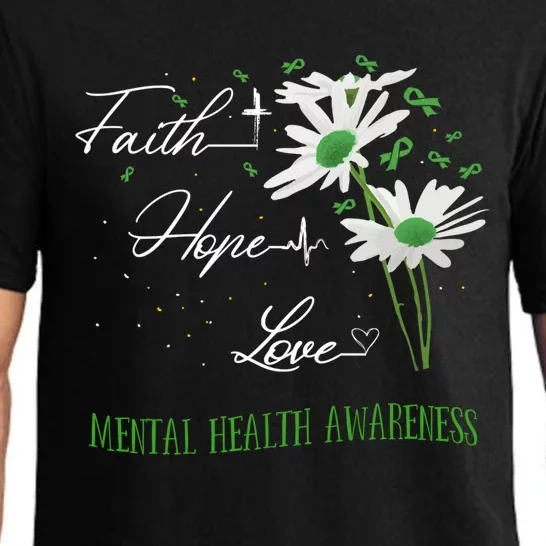 Mental Health Awareness Faith Hope Love Awareness Gift Pajama Set