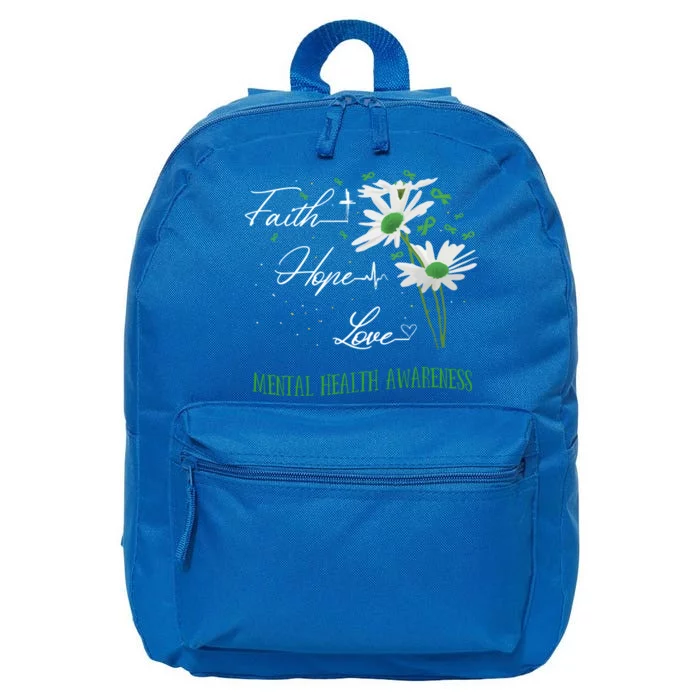 Mental Health Awareness Faith Hope Love Awareness Gift 16 in Basic Backpack