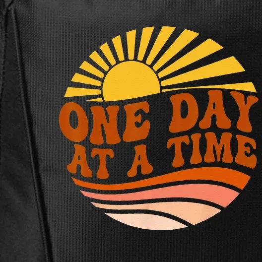 Mental Health Awareness One Day At A Time Retro Sunshine City Backpack