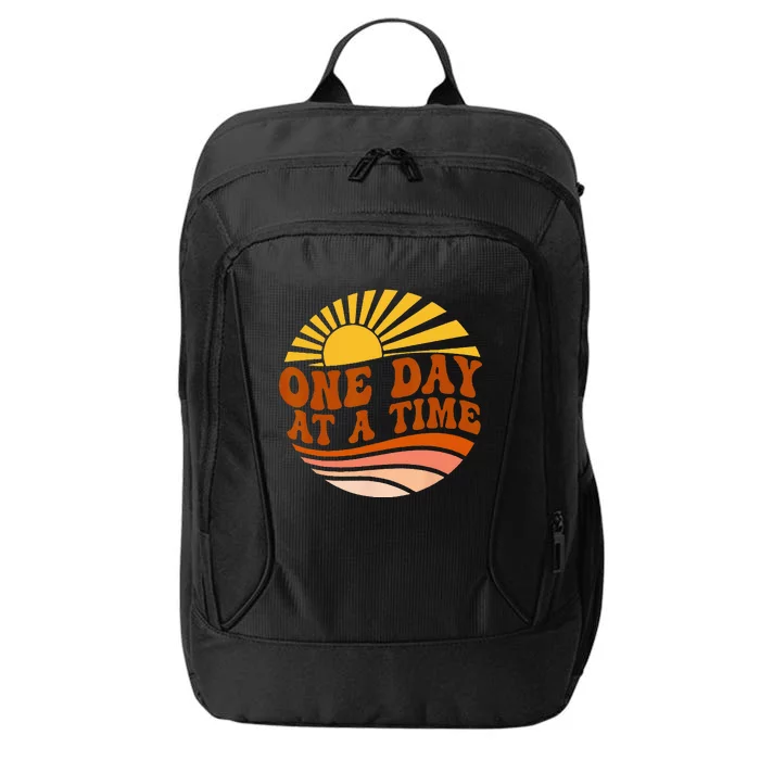 Mental Health Awareness One Day At A Time Retro Sunshine City Backpack