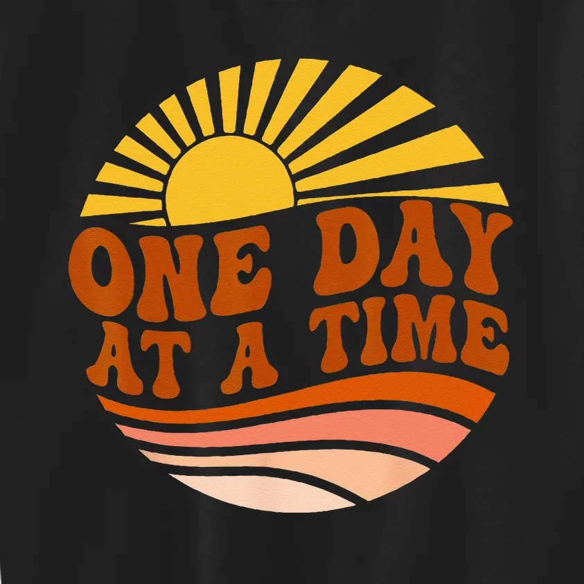 Mental Health Awareness One Day At A Time Retro Sunshine Kids Sweatshirt