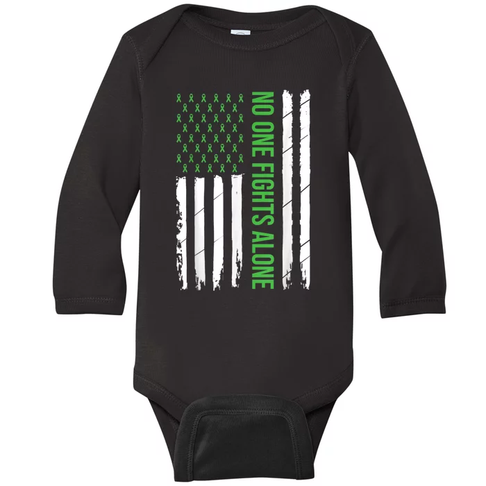 Mental Health Awareness Green Ribbon Baby Long Sleeve Bodysuit