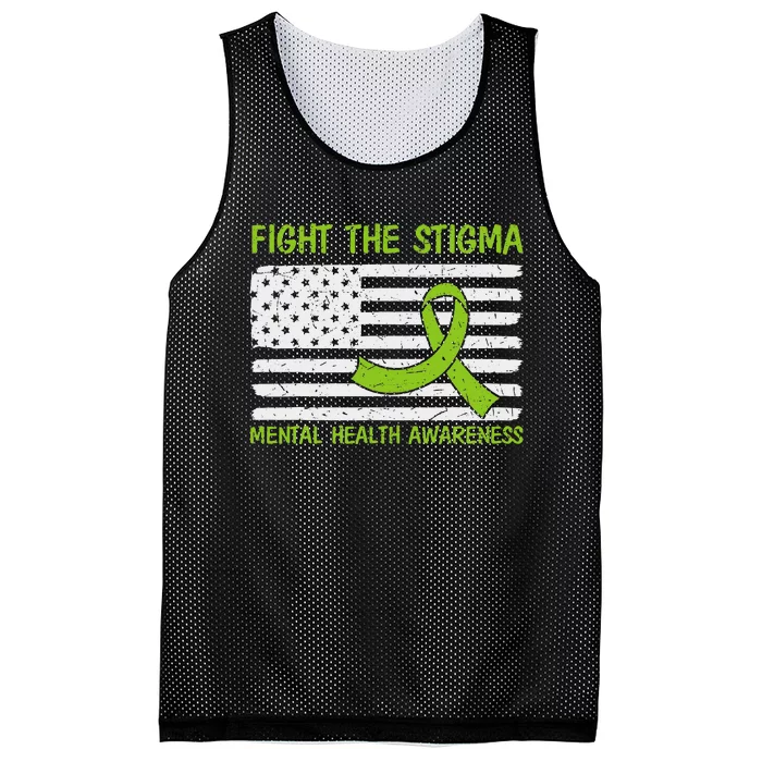 Mental Health Awareness Fight the Stigma Mental Health Mesh Reversible Basketball Jersey Tank