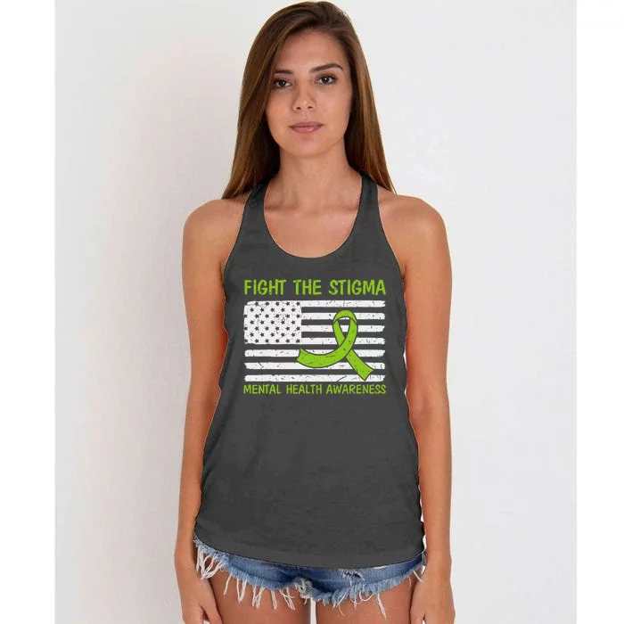 Mental Health Awareness Fight the Stigma Mental Health Women's Knotted Racerback Tank