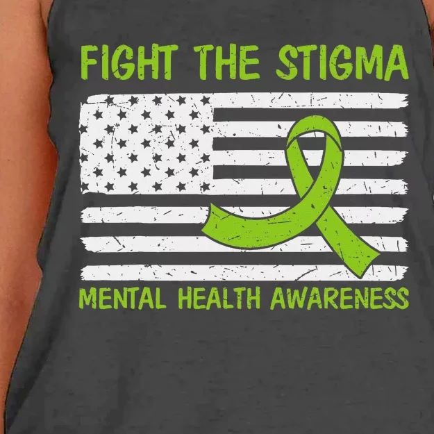 Mental Health Awareness Fight the Stigma Mental Health Women's Knotted Racerback Tank