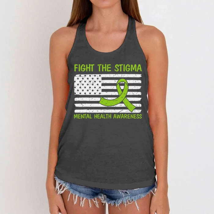 Mental Health Awareness Fight the Stigma Mental Health Women's Knotted Racerback Tank