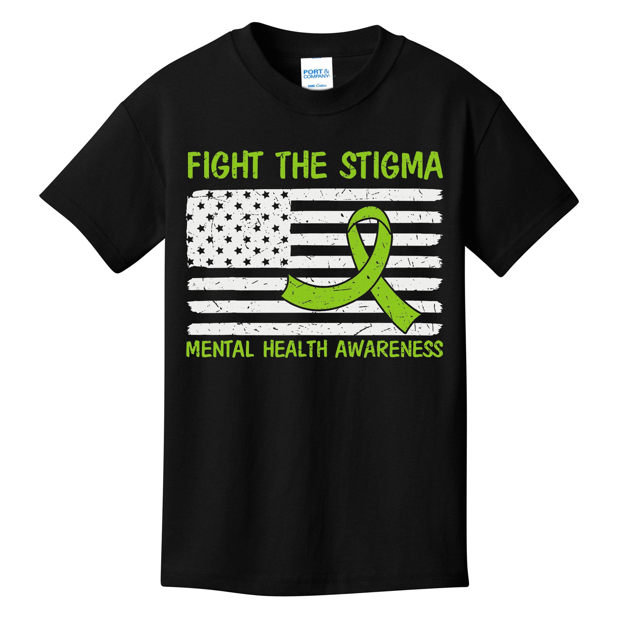 Mental Health Awareness Fight The Stigma Mental Health Kids T-Shirt ...