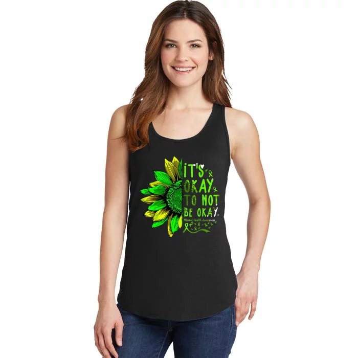 Mental Health Awareness Sunflower Its Okay To Not Be Okay Ladies Essential Tank