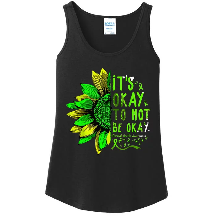 Mental Health Awareness Sunflower Its Okay To Not Be Okay Ladies Essential Tank