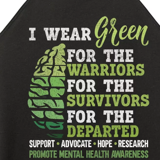 Mental Health Awareness Matters Support I Wear Green Warrior Women’s Perfect Tri Rocker Tank