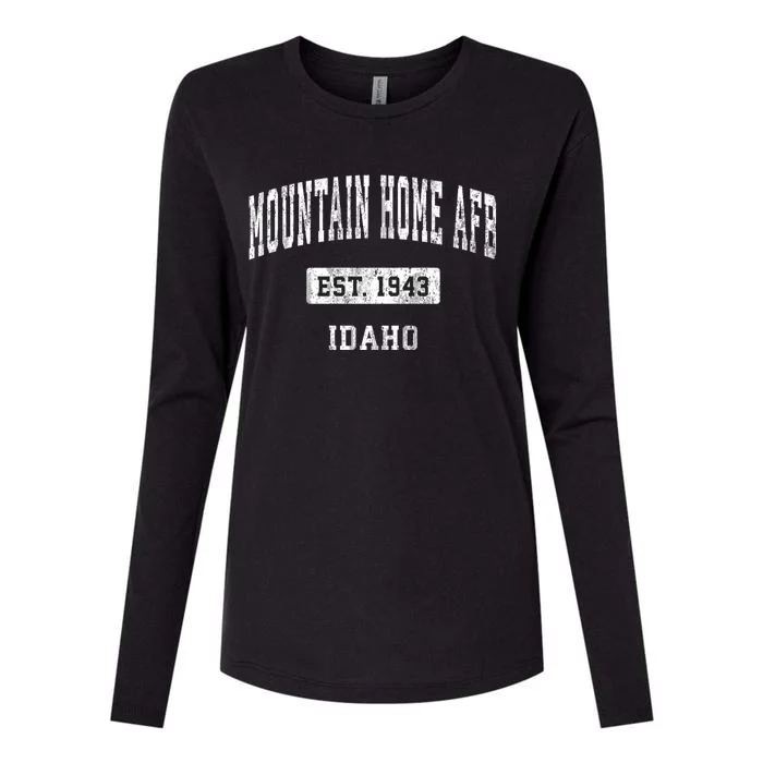 Mountain Home Afb Idaho Id Vintage Sports Established Womens Cotton Relaxed Long Sleeve T-Shirt