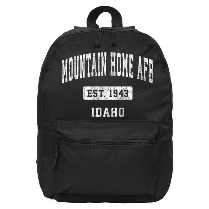 Mountain Home Afb Idaho Id Vintage Sports Established 16 in Basic Backpack