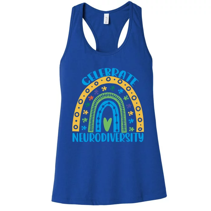 Mental Health Autism Awareness Celebrate Neurodiversity Gift Women's Racerback Tank