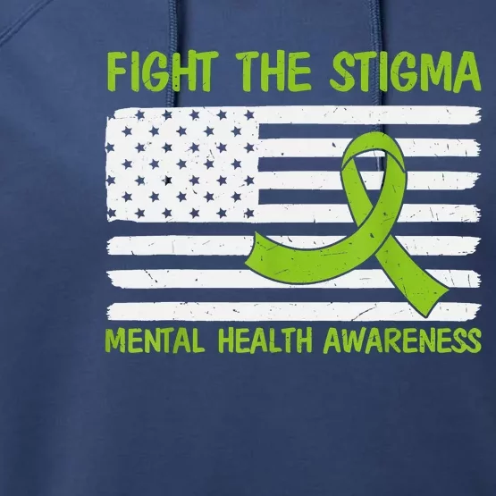 Mental Health Awareness Fight The Stigma Mental Health Performance Fleece Hoodie