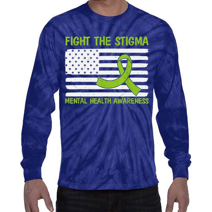 Mental Health Awareness Fight The Stigma Mental Health Tie-Dye Long Sleeve Shirt