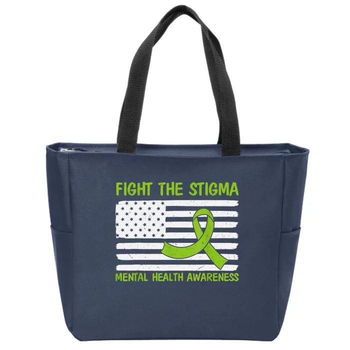 Mental Health Awareness Fight The Stigma Mental Health Zip Tote Bag