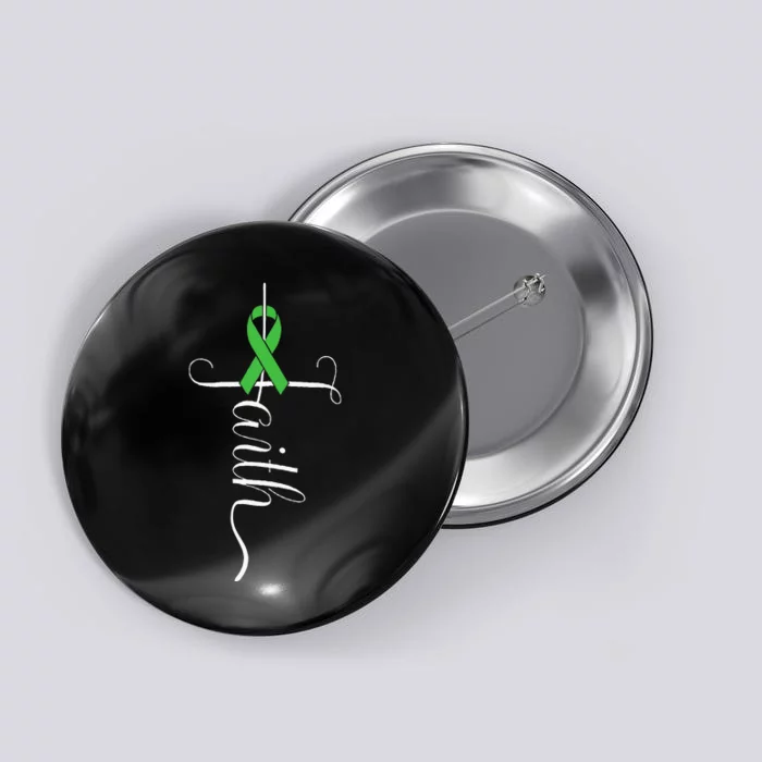 Mental Health Awareness Green Ribbon Button