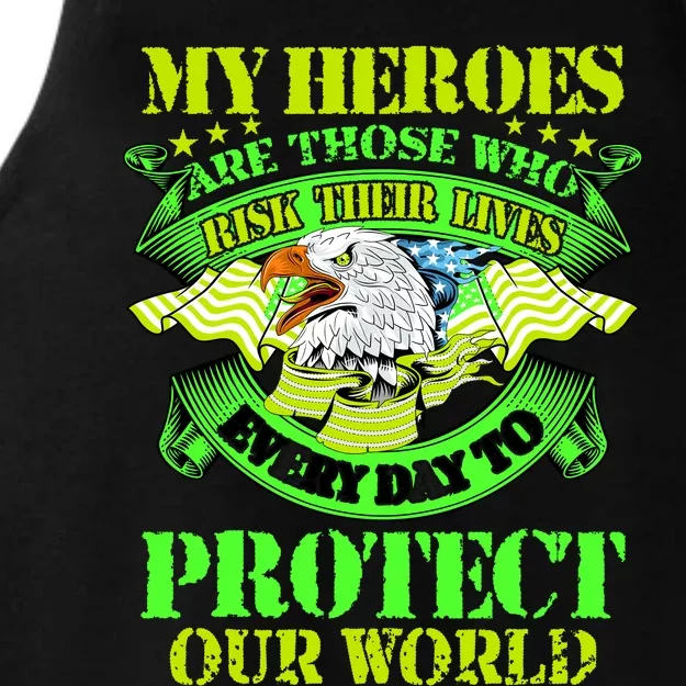 My Heroes Are Those Who Veteran Ladies Tri-Blend Wicking Tank