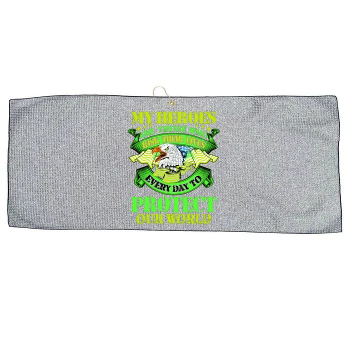 My Heroes Are Those Who Veteran Large Microfiber Waffle Golf Towel