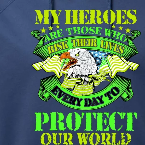 My Heroes Are Those Who Veteran Performance Fleece Hoodie