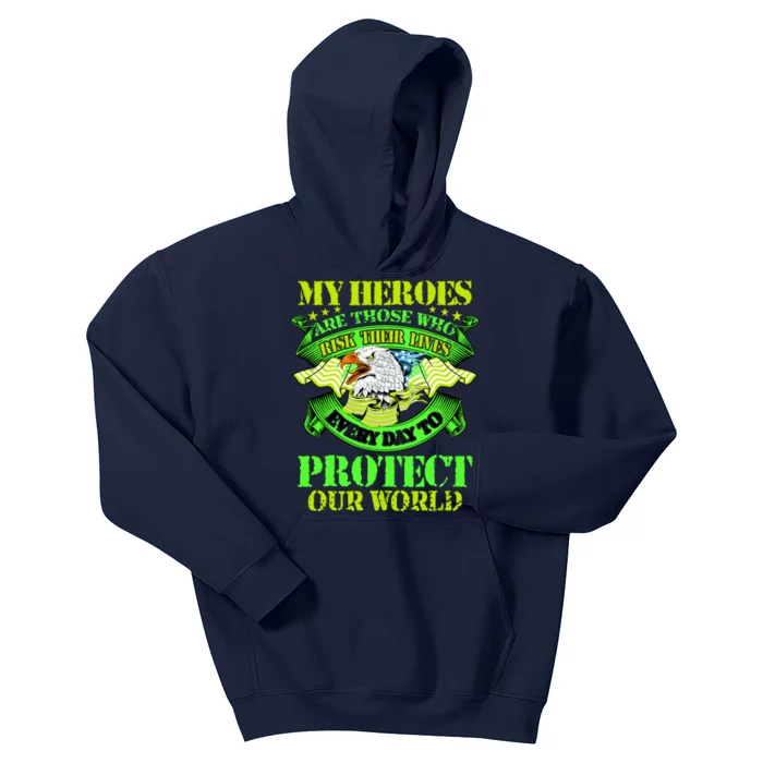 My Heroes Are Those Who Veteran Kids Hoodie