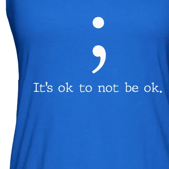 Mental Health Awareness Semicolon Ladies Essential Flowy Tank