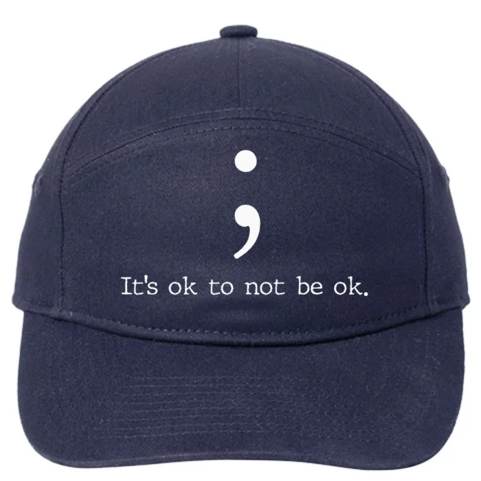 Mental Health Awareness Semicolon 7-Panel Snapback Hat