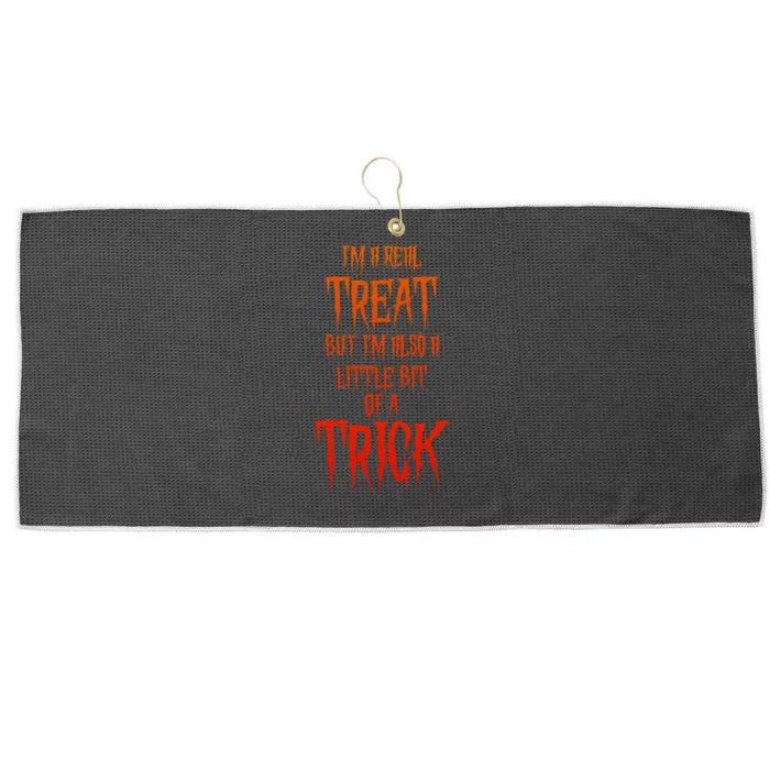 Mischievous Halloween A Real Treat But Also A Trick Large Microfiber Waffle Golf Towel