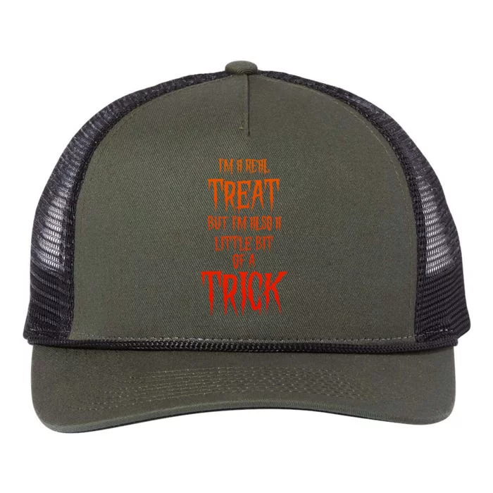 Mischievous Halloween A Real Treat But Also A Trick Retro Rope Trucker Hat Cap