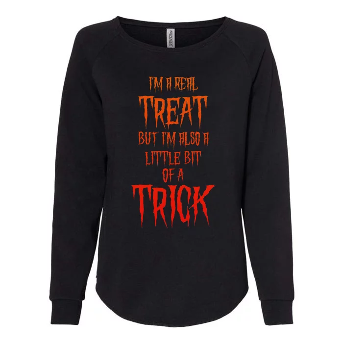 Mischievous Halloween A Real Treat But Also A Trick Womens California Wash Sweatshirt