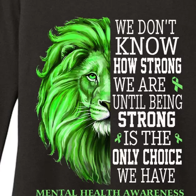 Mental Health Awareness We Wear Green Mh Ribbon Lion Womens CVC Long Sleeve Shirt