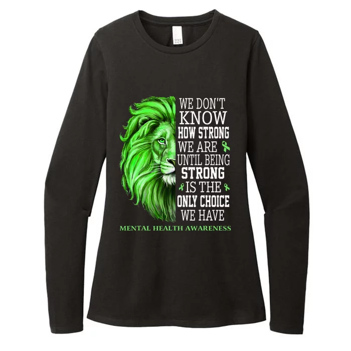 Mental Health Awareness We Wear Green Mh Ribbon Lion Womens CVC Long Sleeve Shirt