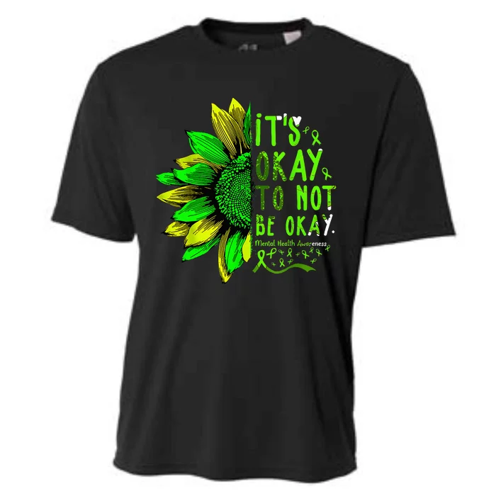 Mental Health Awareness Sunflower Its Okay To Not Be Okay Cooling Performance Crew T-Shirt