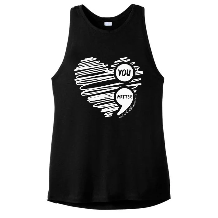 Mental Health Awareness Heart Wear Green For Mental Health Ladies Tri-Blend Wicking Tank