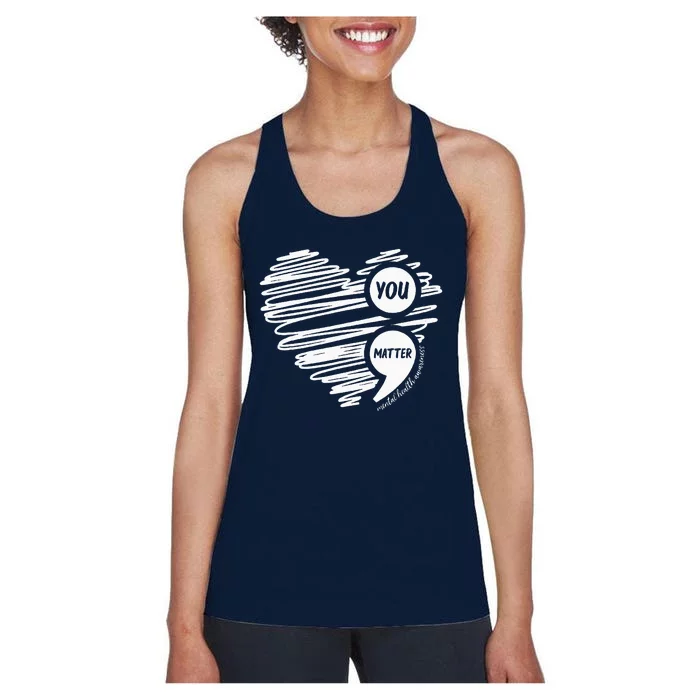 Mental Health Awareness Heart Wear Green For Mental Health Women's Racerback Tank