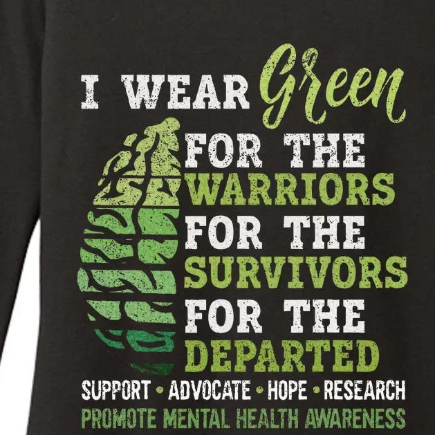 Mental Health Awareness Matters Support I Wear Green Womens CVC Long Sleeve Shirt