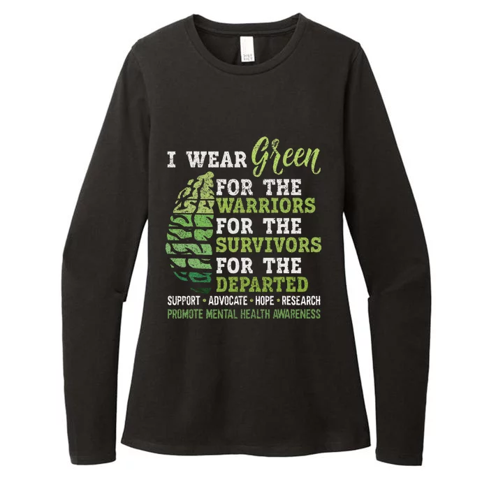 Mental Health Awareness Matters Support I Wear Green Womens CVC Long Sleeve Shirt