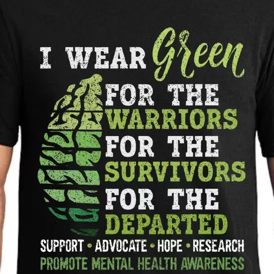 Mental Health Awareness Matters Support I Wear Green Pajama Set