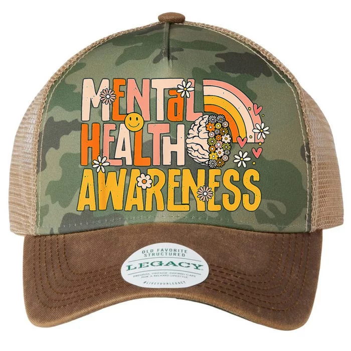 Mental Health Awareness Mental Illness Brain Therapist Legacy Tie Dye Trucker Hat