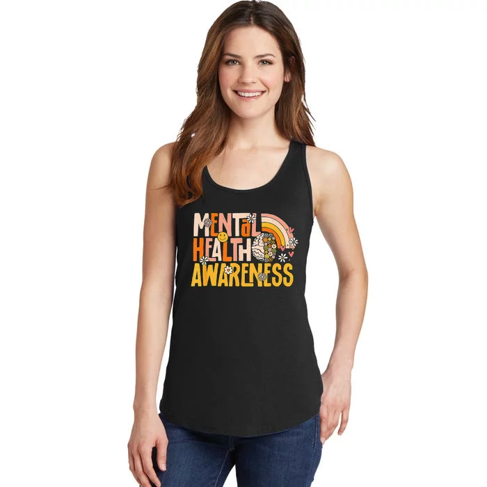 Mental Health Awareness Mental Illness Brain Therapist Ladies Essential Tank