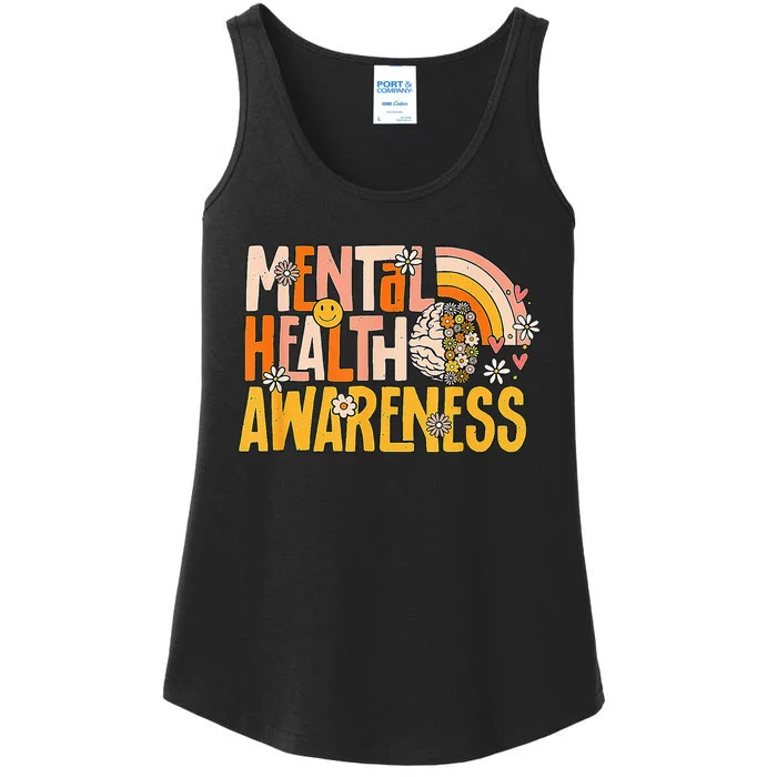 Mental Health Awareness Mental Illness Brain Therapist Ladies Essential Tank