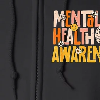 Mental Health Awareness Mental Illness Brain Therapist Full Zip Hoodie