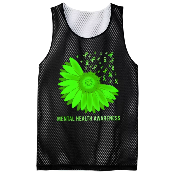 Mental Health Awareness In May We Wear Green Mesh Reversible Basketball Jersey Tank