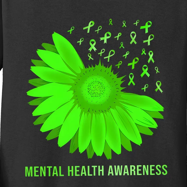 Mental Health Awareness In May We Wear Green Kids Long Sleeve Shirt