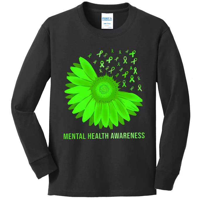 Mental Health Awareness In May We Wear Green Kids Long Sleeve Shirt