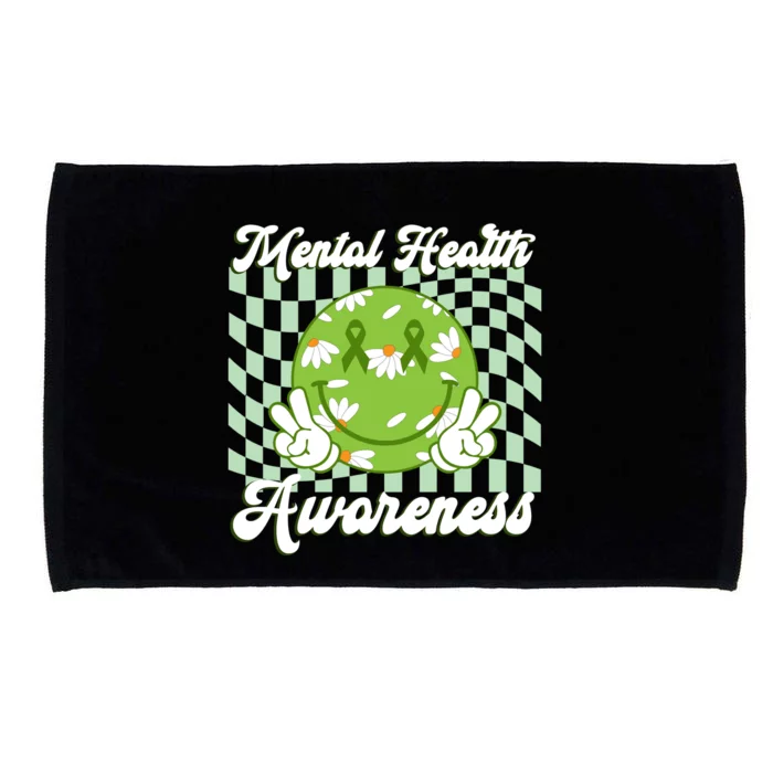 Mental Health Awareness Smile Face Groovy Microfiber Hand Towel