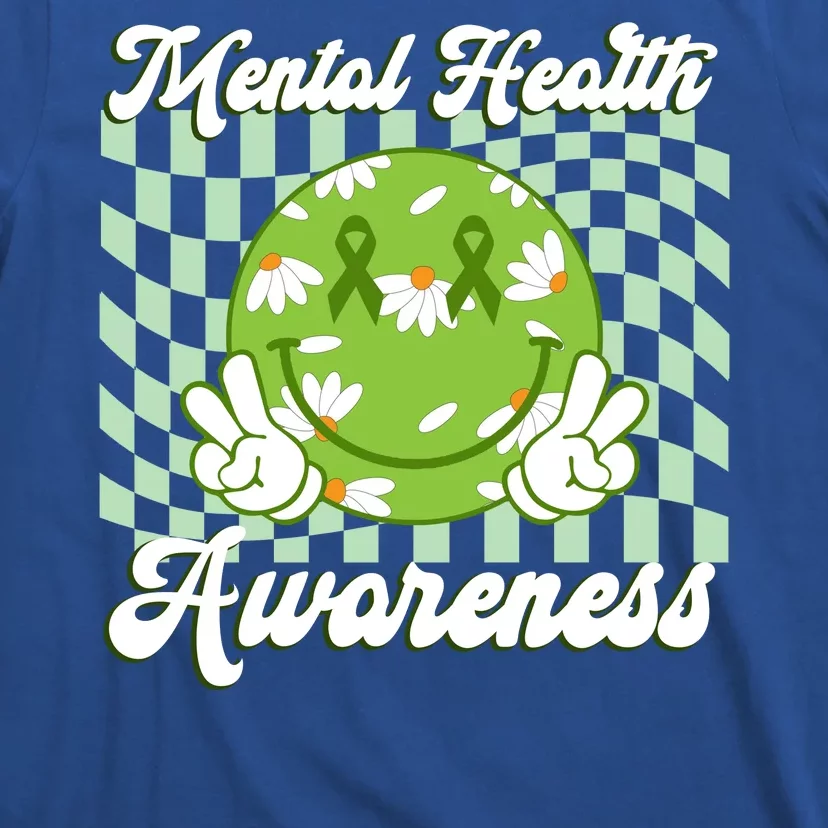 Mental Health Awareness Smile Face Groovy T-Shirt